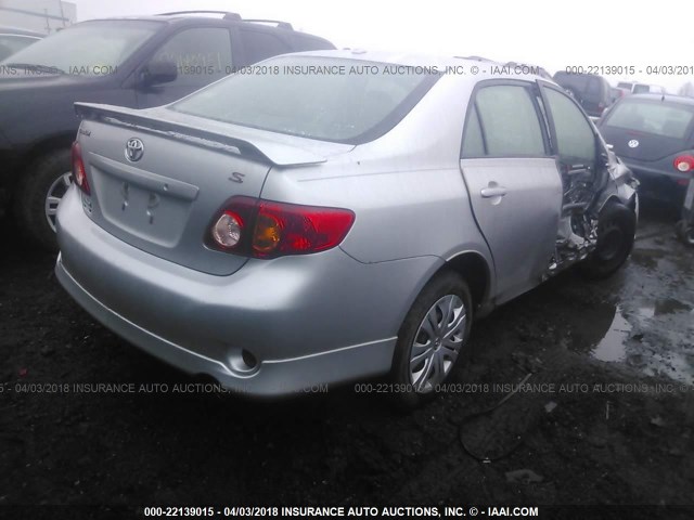 1NXBU40E29Z141475 - 2009 TOYOTA COROLLA S/LE/XLE SILVER photo 4