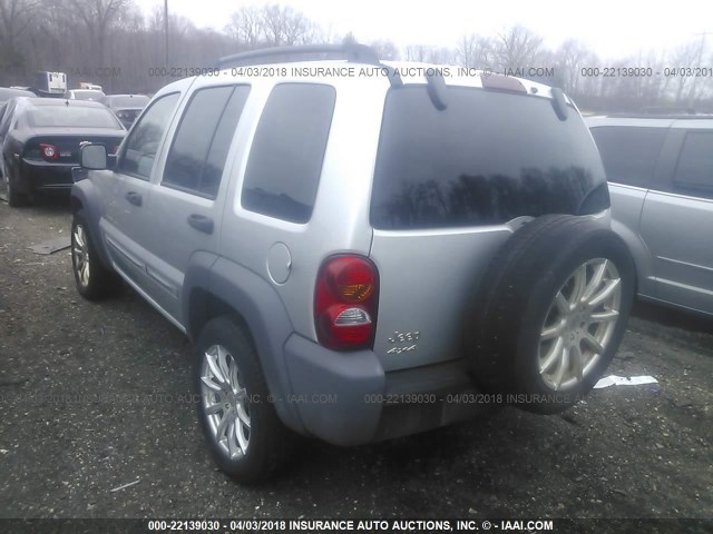 1J4GL48K02W324563 - 2002 JEEP LIBERTY SPORT SILVER photo 3