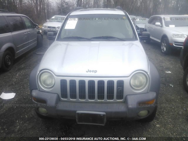 1J4GL48K02W324563 - 2002 JEEP LIBERTY SPORT SILVER photo 6