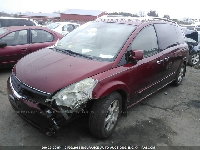 5N1BV28U37N119263 - 2007 NISSAN QUEST S/SE/SL RED photo 2