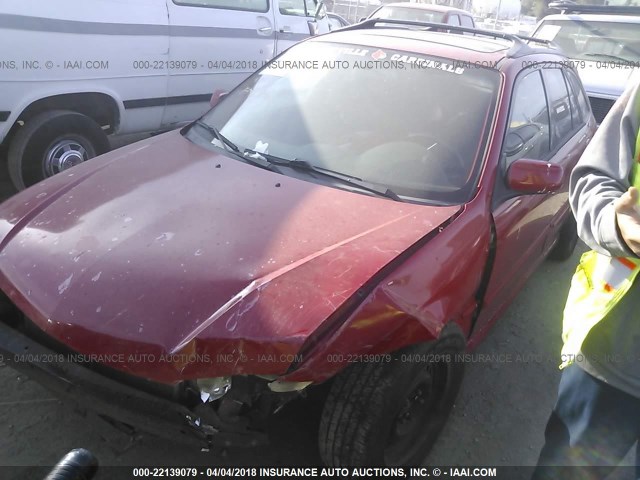 JM1BJ246121466940 - 2002 MAZDA PROTEGE PR5 RED photo 2