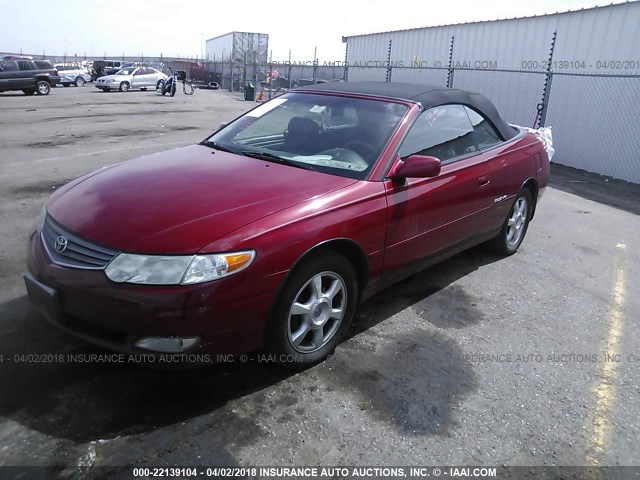 2T1FF28P12C578333 - 2002 TOYOTA CAMRY SOLARA SE/SLE RED photo 2