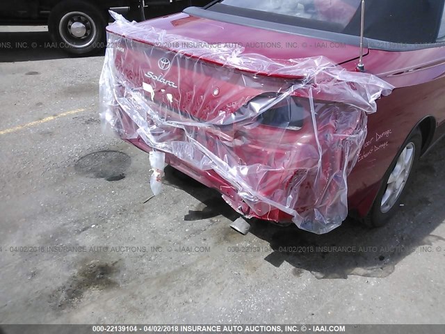 2T1FF28P12C578333 - 2002 TOYOTA CAMRY SOLARA SE/SLE RED photo 6