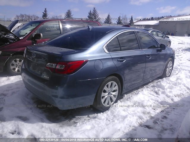 4S3BNAC63G3048262 - 2016 SUBARU LEGACY 2.5I PREMIUM BLUE photo 4