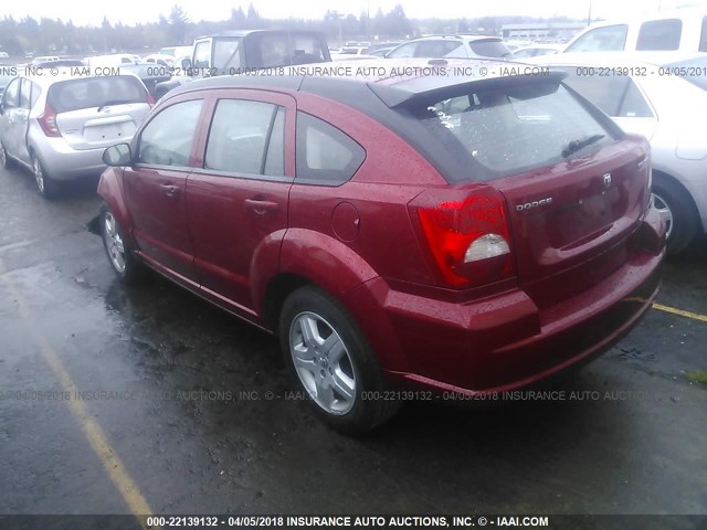 1B3HB48A69D150462 - 2009 DODGE CALIBER SXT RED photo 3