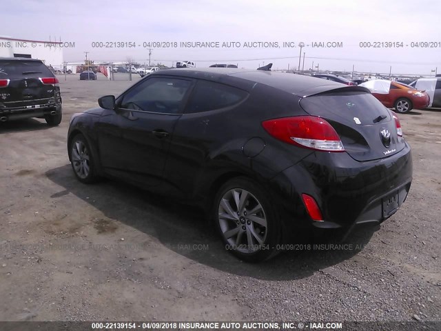 KMHTC6AD5GU292655 - 2016 HYUNDAI VELOSTER BLACK photo 3