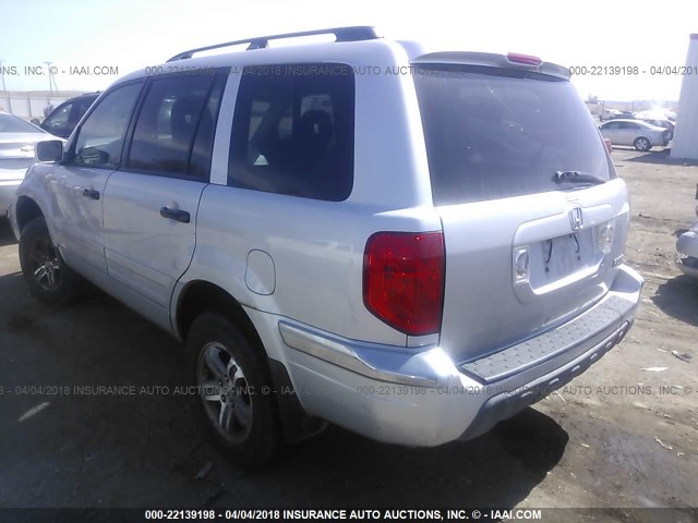 2HKYF18423H558535 - 2003 HONDA PILOT EX SILVER photo 3