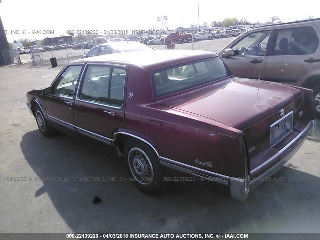 1G6CD53B3P4262788 - 1993 CADILLAC DEVILLE MAROON photo 3