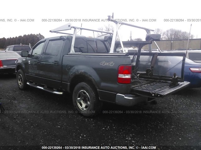 1FTPW14554KD11832 - 2004 FORD F150 SUPERCREW GREEN photo 3