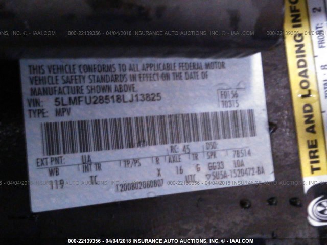 5LMFU28518LJ13825 - 2008 LINCOLN NAVIGATOR 黑色 照片 9