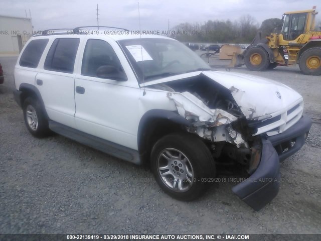 1D4HR38N83F571704 - 2003 DODGE DURANGO SPORT WHITE photo 1