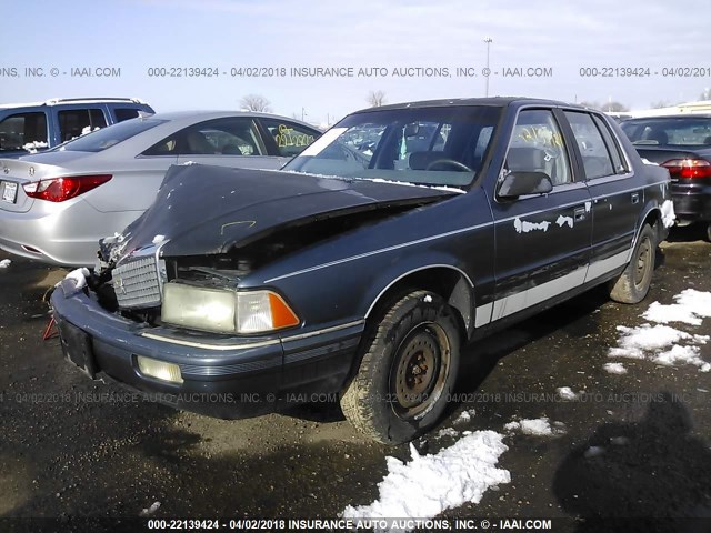 1P3XA46K9LF807985 - 1990 PLYMOUTH ACCLAIM BLUE photo 2