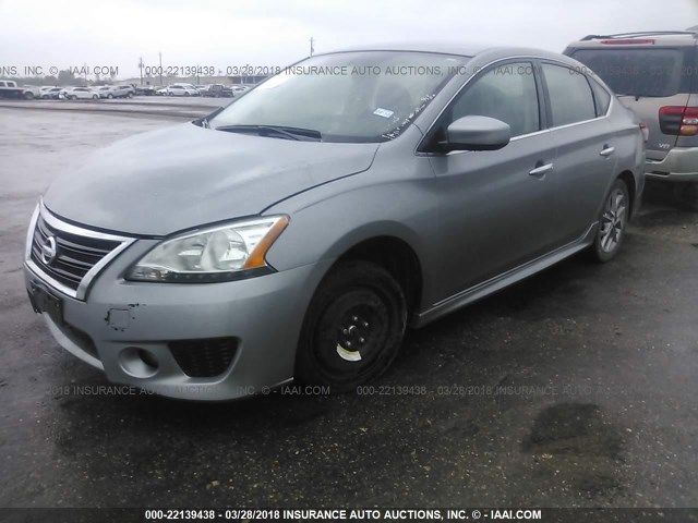 3N1AB7AP7EY291695 - 2014 NISSAN SENTRA S/SV/SR/SL GRAY photo 2