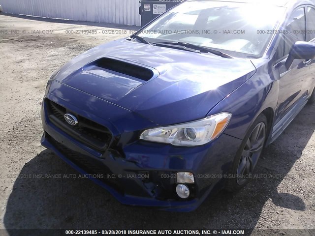 JF1VA1E6XG8828130 - 2016 SUBARU WRX PREMIUM BLUE photo 6