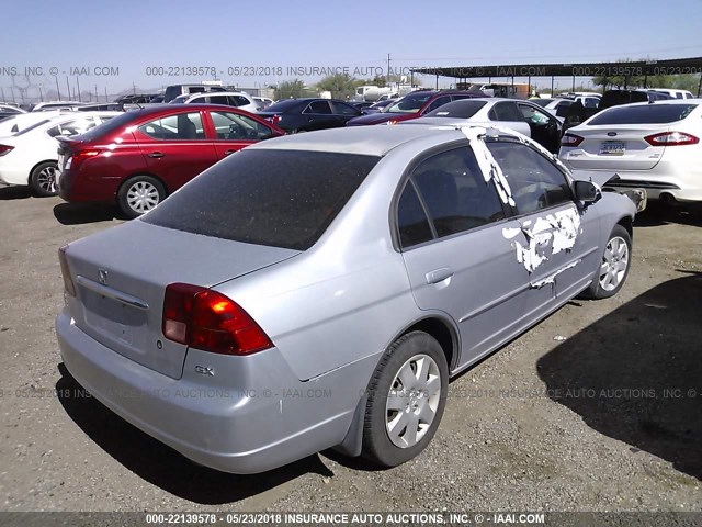 1HGES25731L004224 - 2001 HONDA CIVIC EX SILVER photo 4