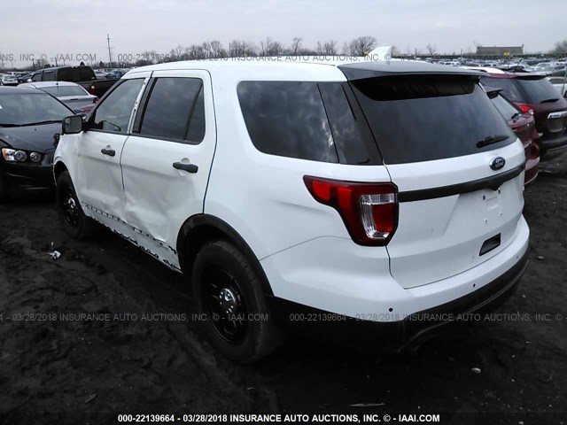 1FM5K8AR3GGA47175 - 2016 FORD EXPLORER POLICE INTERCEPTOR WHITE photo 3