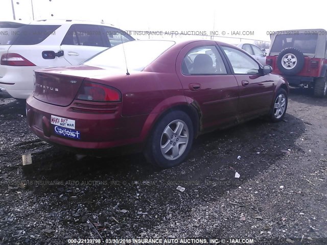 1B3EL46X32N288032 - 2002 DODGE STRATUS SE PLUS RED photo 4