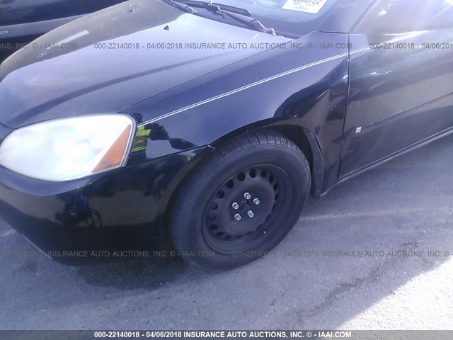 1G2ZF57B784143112 - 2008 PONTIAC G6 VALUE LEADER/BASE BLACK photo 6