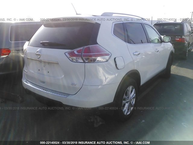 5N1AT2MT4GC788443 - 2016 NISSAN ROGUE S/SL/SV WHITE photo 4