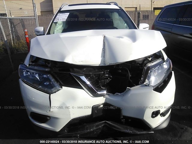 5N1AT2MT4GC788443 - 2016 NISSAN ROGUE S/SL/SV WHITE photo 6
