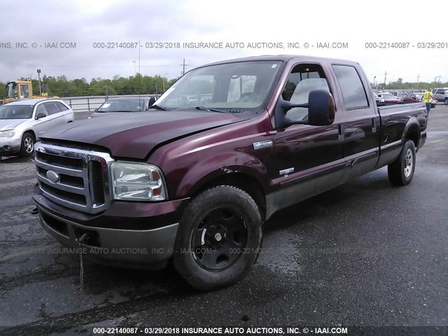 1FTWW30P26EC98022 - 2006 FORD F350 SRW SUPER DUTY MAROON photo 2