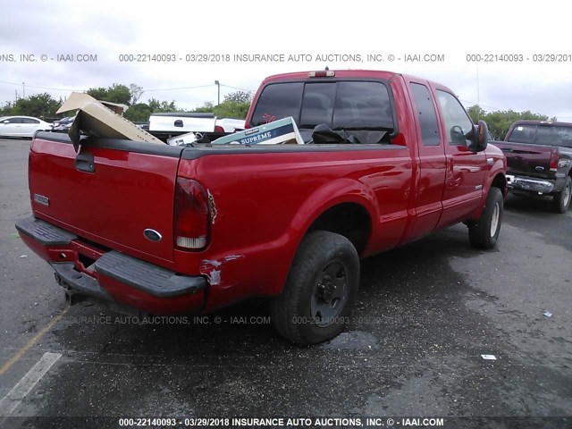 1FTSX21P65EA89627 - 2005 FORD F250 SUPER DUTY RED photo 4