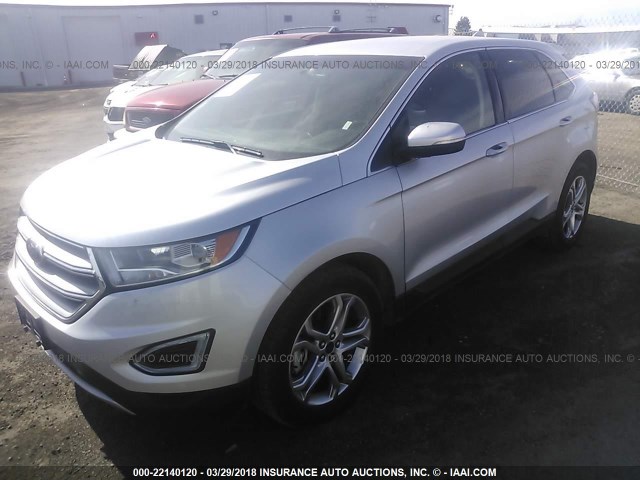 2FMPK4K88GBB22404 - 2016 FORD EDGE TITANIUM SILVER photo 2