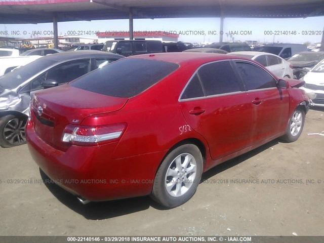 4T1BK3EK4AU105645 - 2010 TOYOTA CAMRY SE/LE/XLE 红色 照片 4