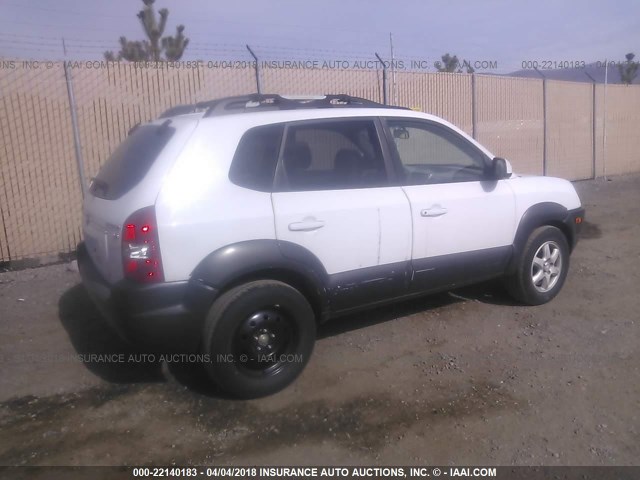 KM8JN12D05U222139 - 2005 HYUNDAI TUCSON GLS/LX WHITE photo 4