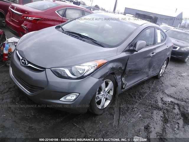 5NPDH4AE1DH441494 - 2013 HYUNDAI ELANTRA GLS/LIMITED GRAY photo 2