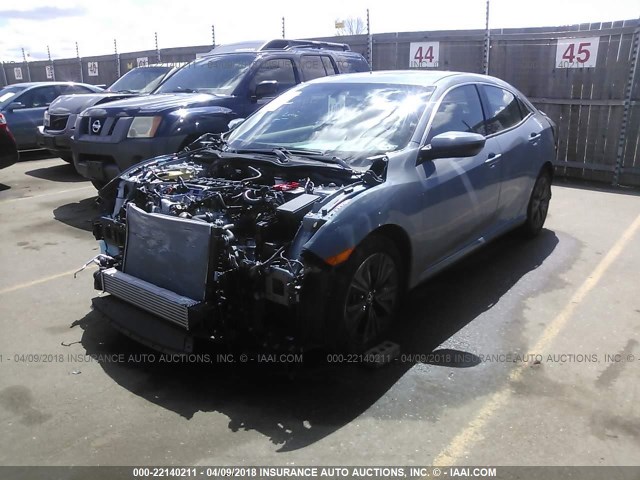 SHHFK7H79JU209768 - 2018 HONDA CIVIC EXL BLUE photo 2