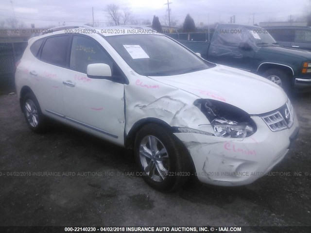 JN8AS5MVXDW625448 - 2013 NISSAN ROGUE S/SV WHITE photo 1