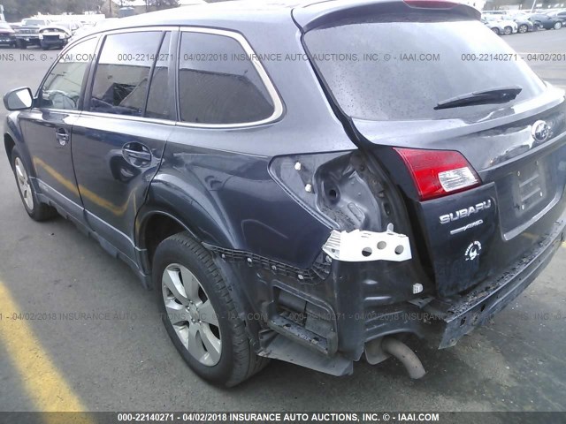 4S4BRBCC0B3441334 - 2011 SUBARU OUTBACK 2.5I PREMIUM GRAY photo 3