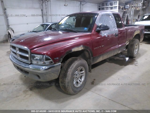 1B7GG22X3WS753552 - 1998 DODGE DAKOTA RED photo 2