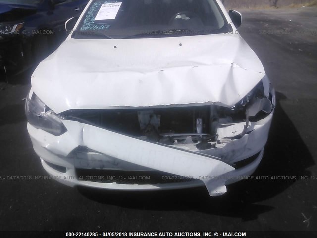 JA32U2FU9FU019682 - 2015 MITSUBISHI LANCER ES WHITE photo 6