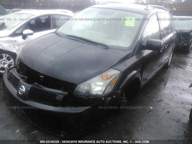 5N1BV28U35N119258 - 2005 NISSAN QUEST S/SE/SL BLACK photo 2