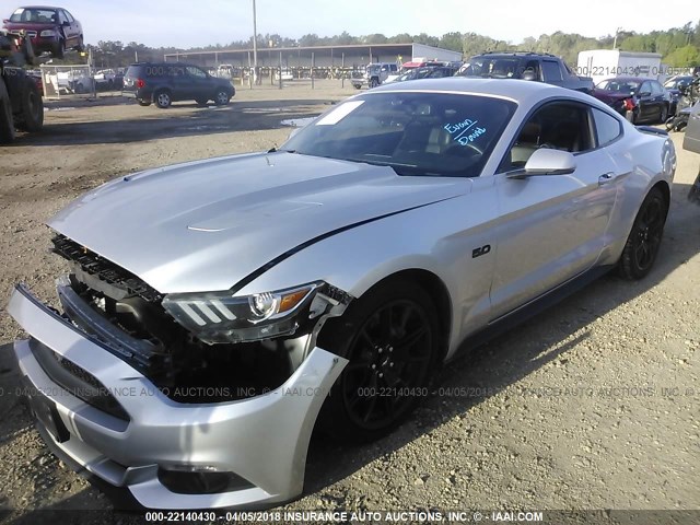 1FA6P8CF2H5316797 - 2017 FORD MUSTANG GT SILVER photo 2