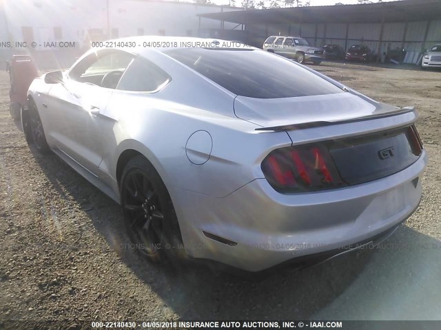 1FA6P8CF2H5316797 - 2017 FORD MUSTANG GT SILVER photo 3