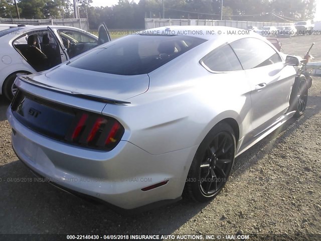 1FA6P8CF2H5316797 - 2017 FORD MUSTANG GT SILVER photo 4