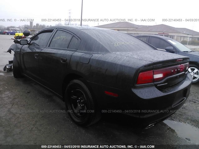 2C3CDXAT2DH642776 - 2013 DODGE CHARGER POLICE BLACK photo 3