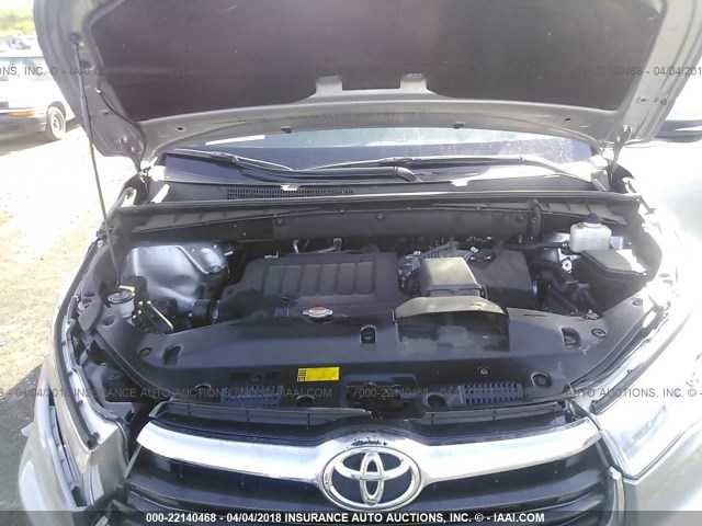 5TDJKRFH0GS334892 - 2016 TOYOTA HIGHLANDER XLE ვერცხლისფერი ფოტო 10
