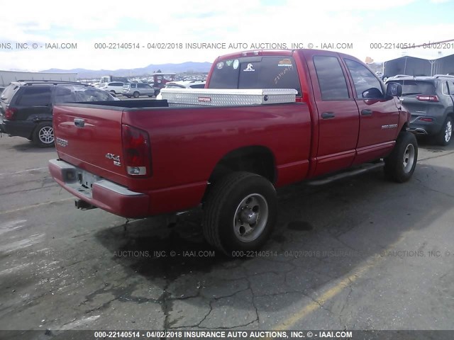 3D7KU28D24G118851 - 2004 DODGE RAM 2500 ST/SLT 红色 照片 4