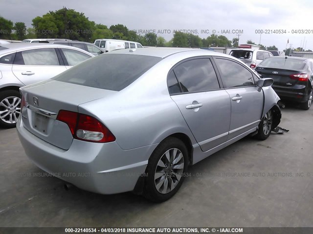 2HGFA16929H338755 - 2009 HONDA CIVIC EXL 银色 照片 4
