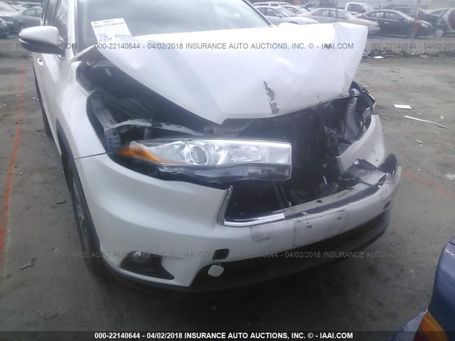 5TDJKRFHXFS164670 - 2015 TOYOTA HIGHLANDER XLE თეთრი ფოტო 6