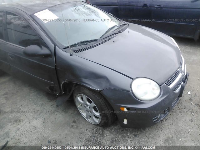 1B3ES56C94D608095 - 2004 DODGE NEON SXT GRAY photo 6