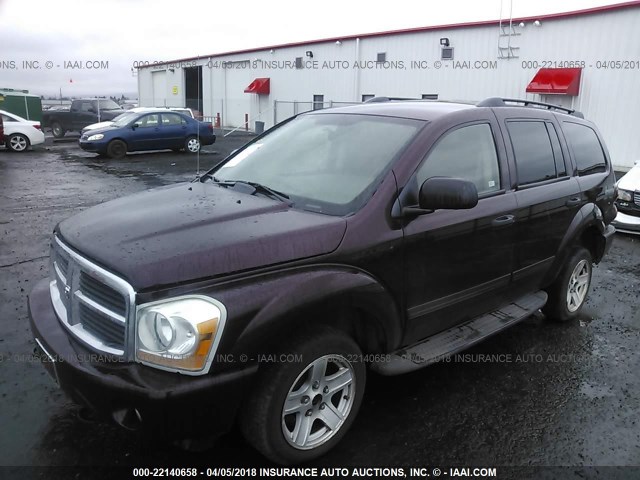 1D8HB48N74F159512 - 2004 DODGE DURANGO SLT MAROON photo 2