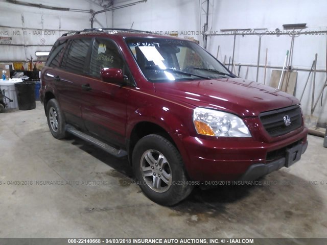 5FNYF18474B007730 - 2004 HONDA PILOT EX RED photo 1