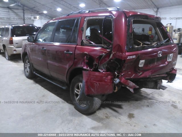 5FNYF18474B007730 - 2004 HONDA PILOT EX RED photo 3