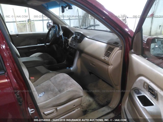 5FNYF18474B007730 - 2004 HONDA PILOT EX RED photo 5