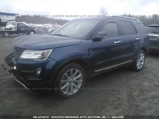 1FM5K8F81GGA71734 - 2016 FORD EXPLORER LIMITED 蓝色 照片 2
